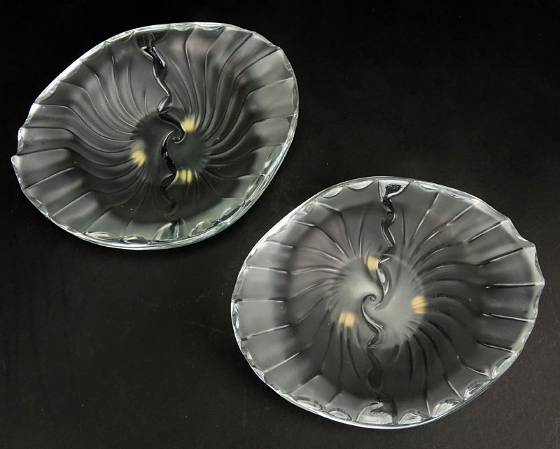 Two (2) Lalique Crystal "Nancy" Bol Ouvert