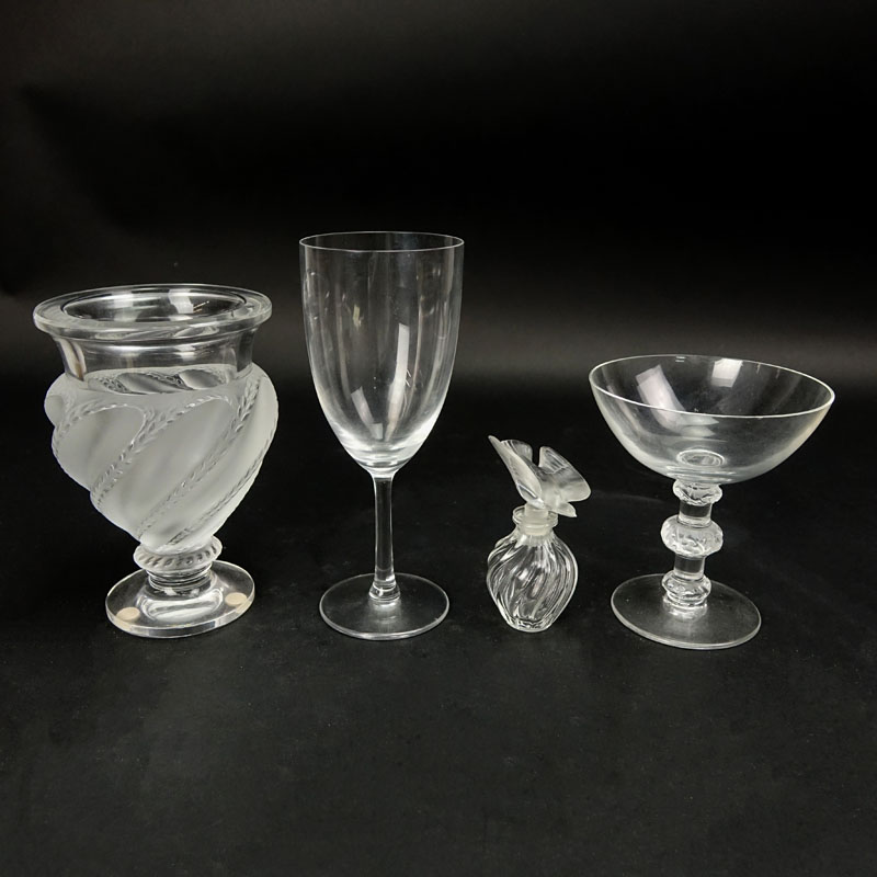 Four (4) Lalique Crystal Tabletop Items
