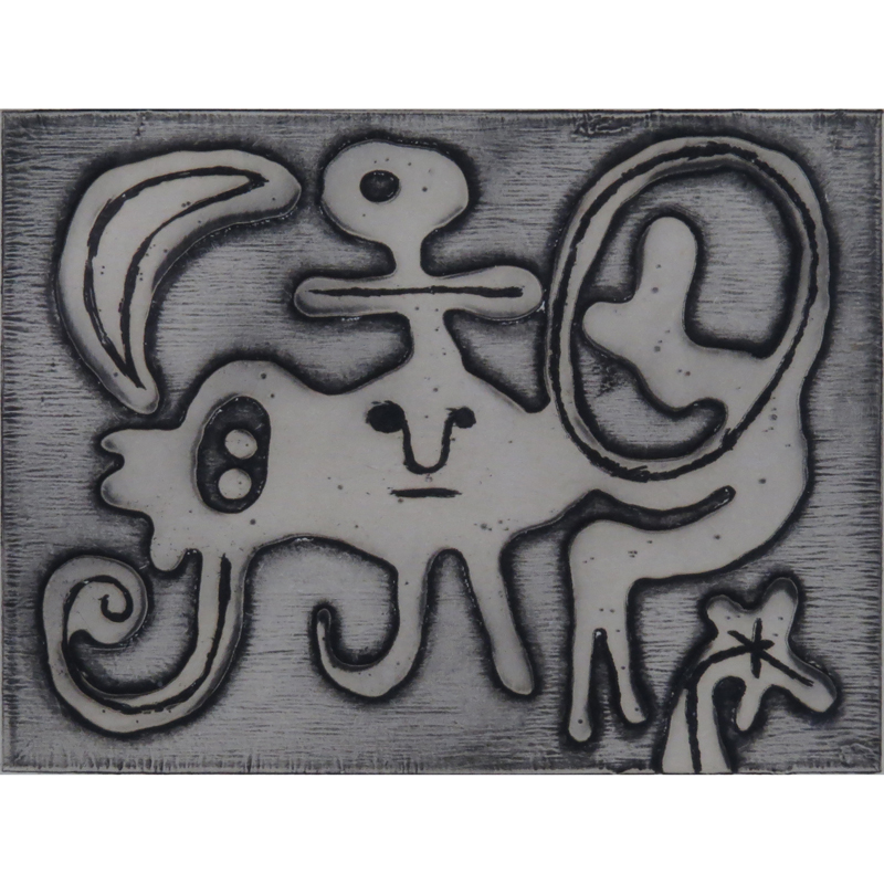 Joan Miró, Spanish (1893-1983) Etching and aquatint "Femme et Oiseau devant la Lune"
