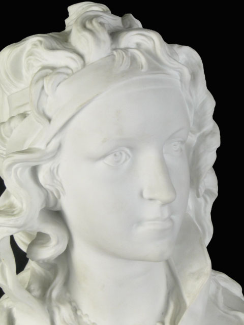 19/20th Century Bisque Porcelain Bust Sculpture "Cassandre" Signed Incised Ph