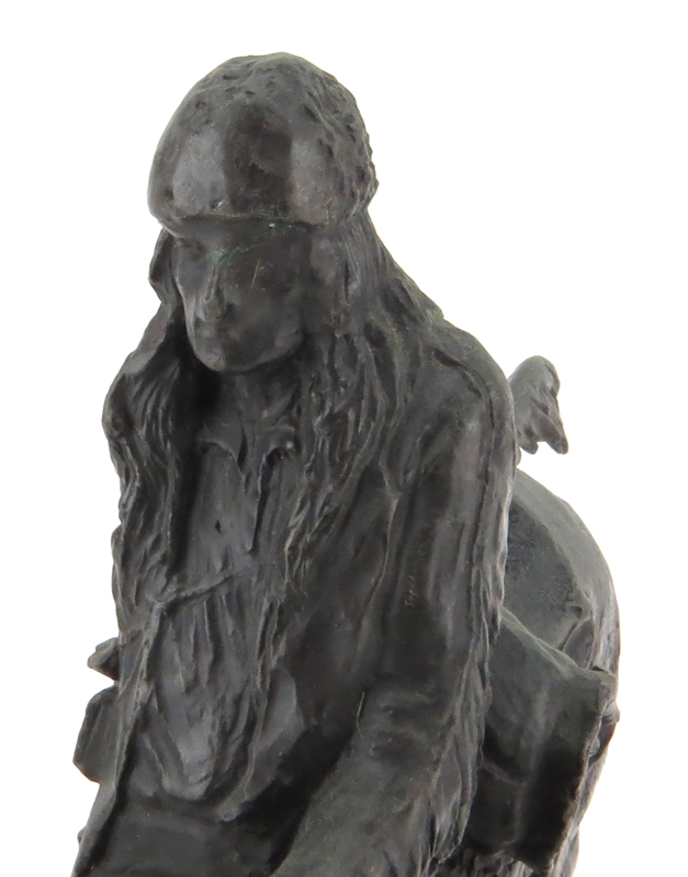 After: Frederic Remington, American (1861-1909) "Mountain Man" Bronze Sculpture on Marble Base