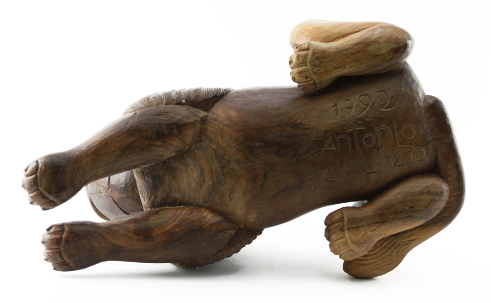 Antonio Juliao, Brazilian (20th Century) Folk Art Wood Carving of a  Jacaranda Lion