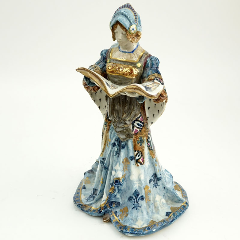 Antique Aloys, French (19th Century) Art Nouveau Glazed Porcelain Figurine