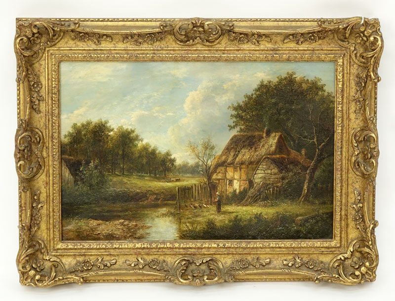 Joseph Thors, British (1835-1920) Oil on canvas "Woodland Cottage"