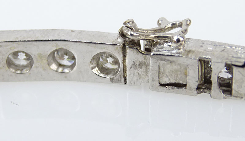 10.0 Carat Old European Cut Diamond and Platinum Bracelet. 