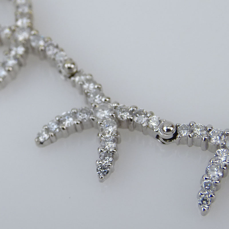  15.0 Carat Round Brilliant Cut Diamond and 18 Karat White Gold Necklace. 