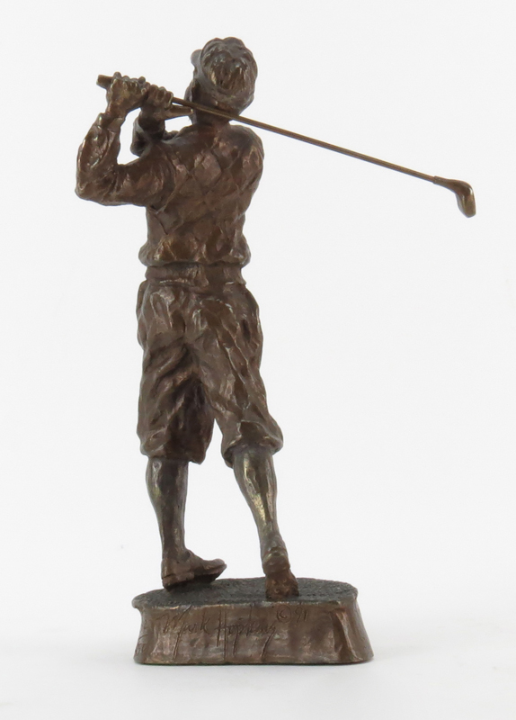 Mark Hopkins, American (20/21st century) Limited Edition "Golfer" Bronze Sculpture
