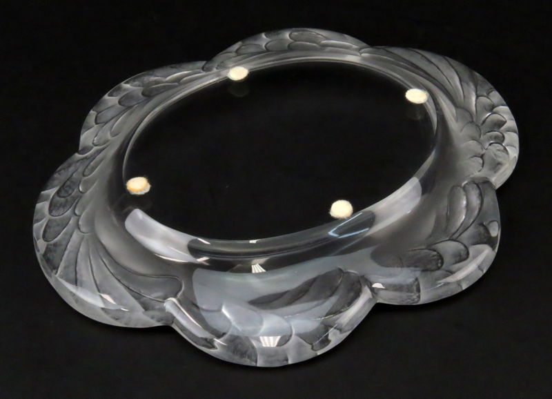 Lalique Clear and Frosted Crystal Serving Dish