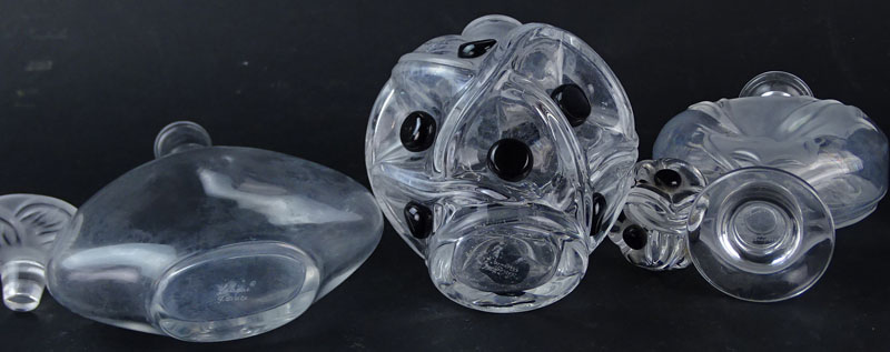 Grouping of Three (3) Lalique Crystal Perfume Bottles