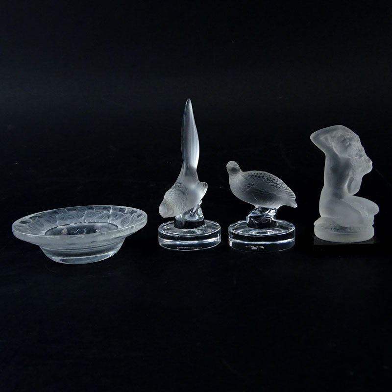 Collection of Four (4) Lalique Crystal Miniatures
