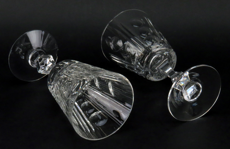 Twenty (20) Crystal Thumbprint Cut Water Goblets
