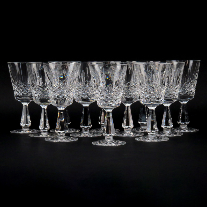 Twelve (12) Waterford Kenmare Claret Wine Glasses