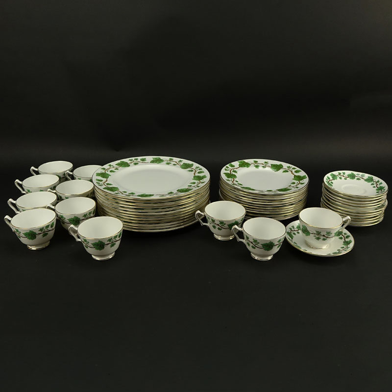Forty Seven (47) Pieces Crown Staffordshire "Ivy" Partial Dinnerware Set