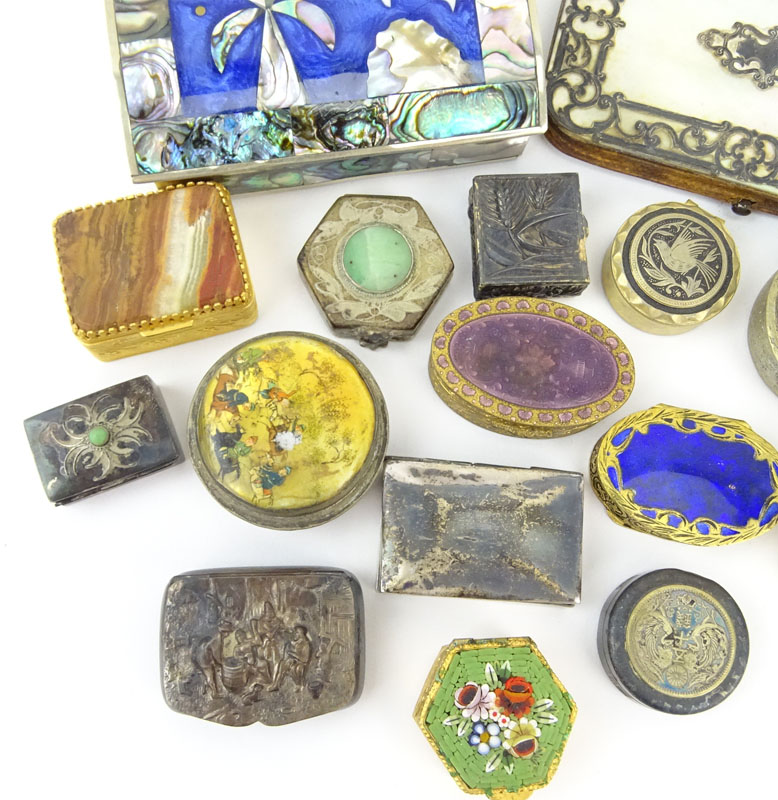 Grouping of Seventeen (17) Assorted Victorian Style Miniature Boxes