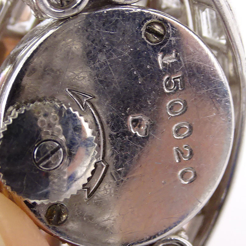 25.0 Carat Round Brilliant and Baguette Cut Diamond and Platinum Bracelet Watch. 