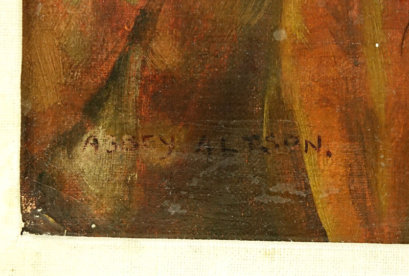 Abbey Altson, British/Australian (1866-1949) oil on canvas "Cavalier" Signed lower left