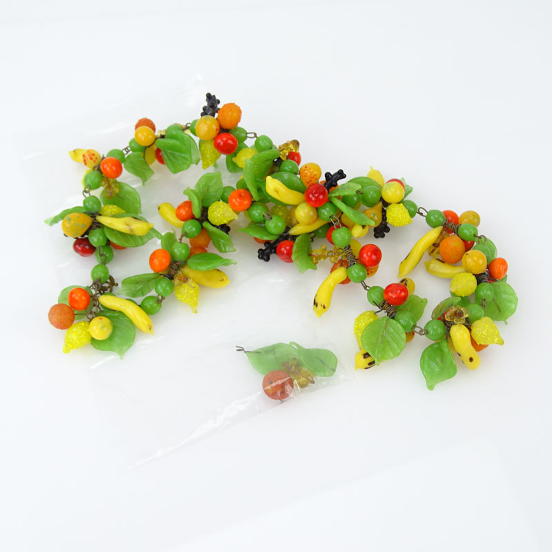Vintage Hand-blown Glass Fruit Salad Necklace