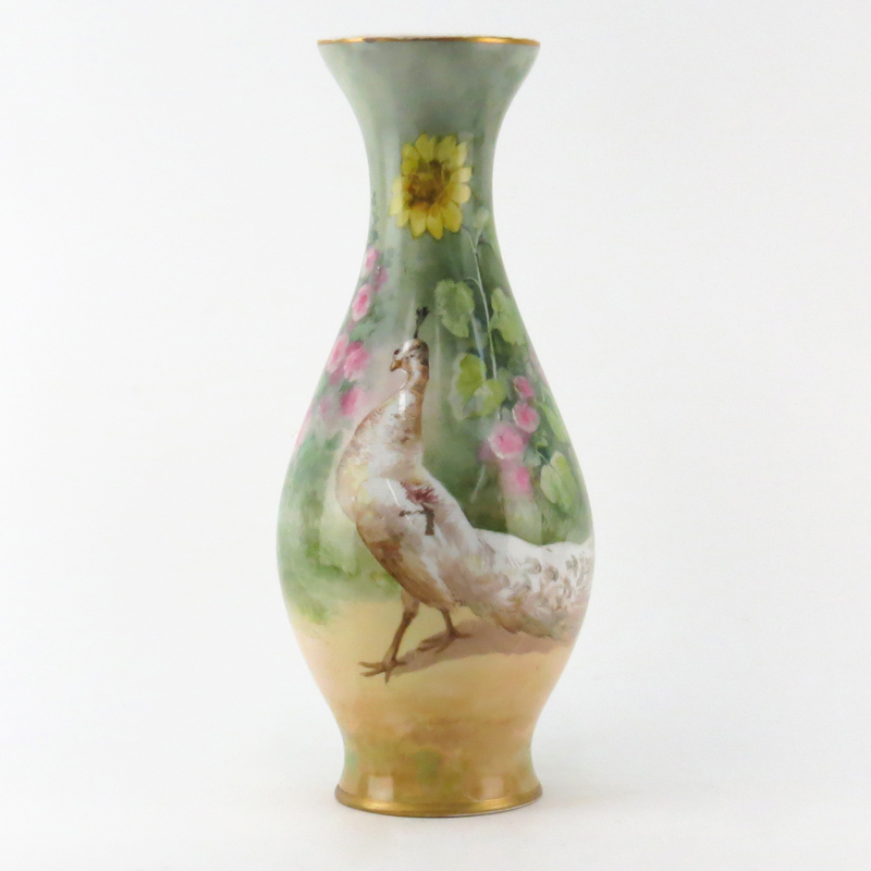 Antique Jean Pouyat Limoges France Art Nouveau Porcelain Vase