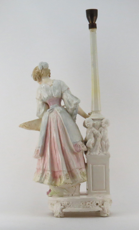 19th Century Royal Dux Polychrome Ceramic Art Deco Figural Lamp