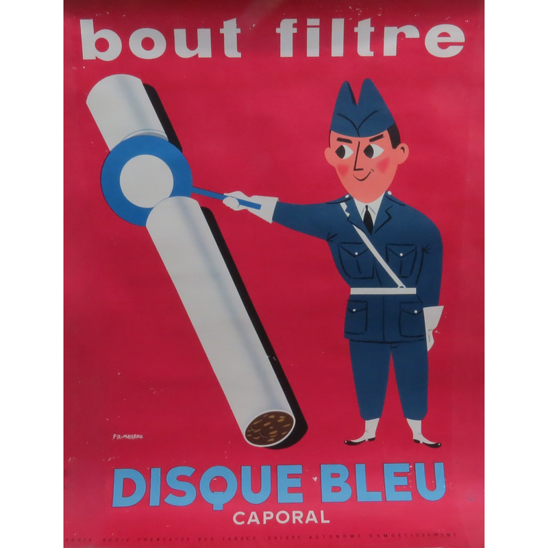 Pierre Fix-Masseau circa 1956 Bout Filtre Disque Bleu Caporal Poster