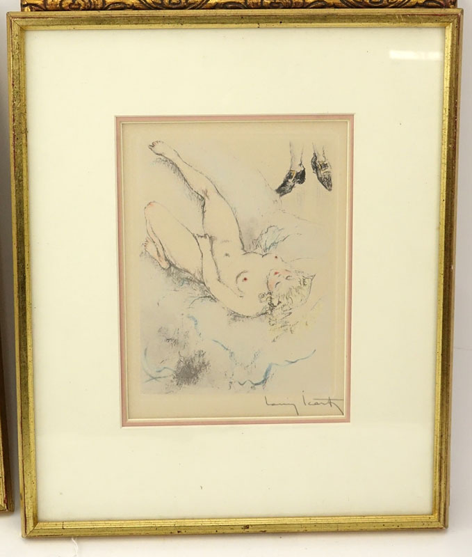 Louis Icart, French (1888-1950) Erotic Color Etching, My Pleasure