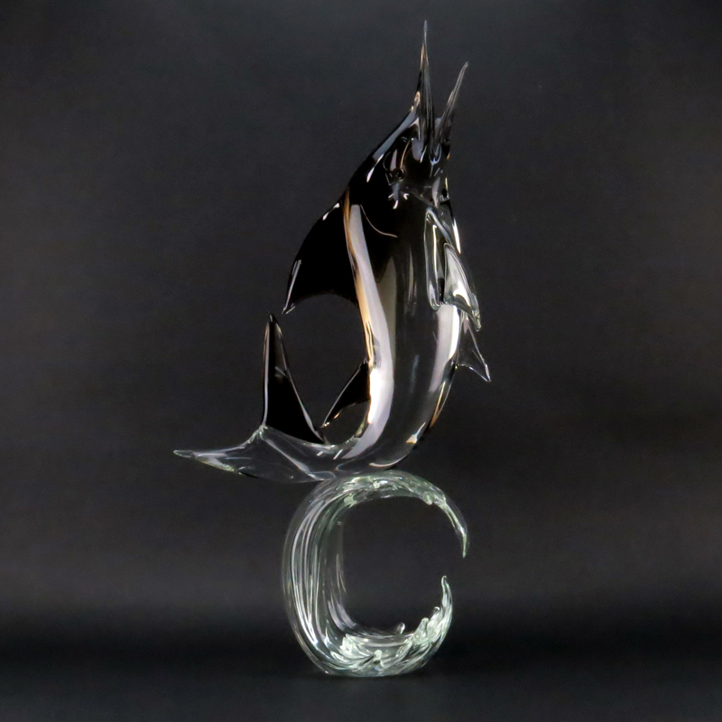 Vintage Licio Zanetti Art Glass Swordfish Sculpture