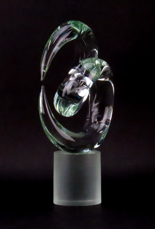 Seguso Murano Modern Glass Sculpture with Base