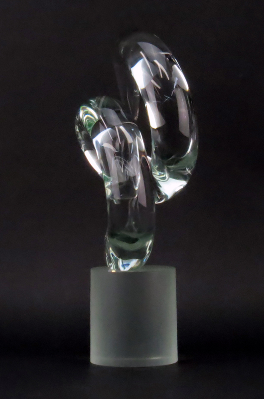 Seguso Murano Modern Glass Sculpture with Base