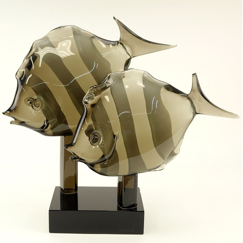 Vintage Licio Zanetti Art Glass Angel Fish Sculpture