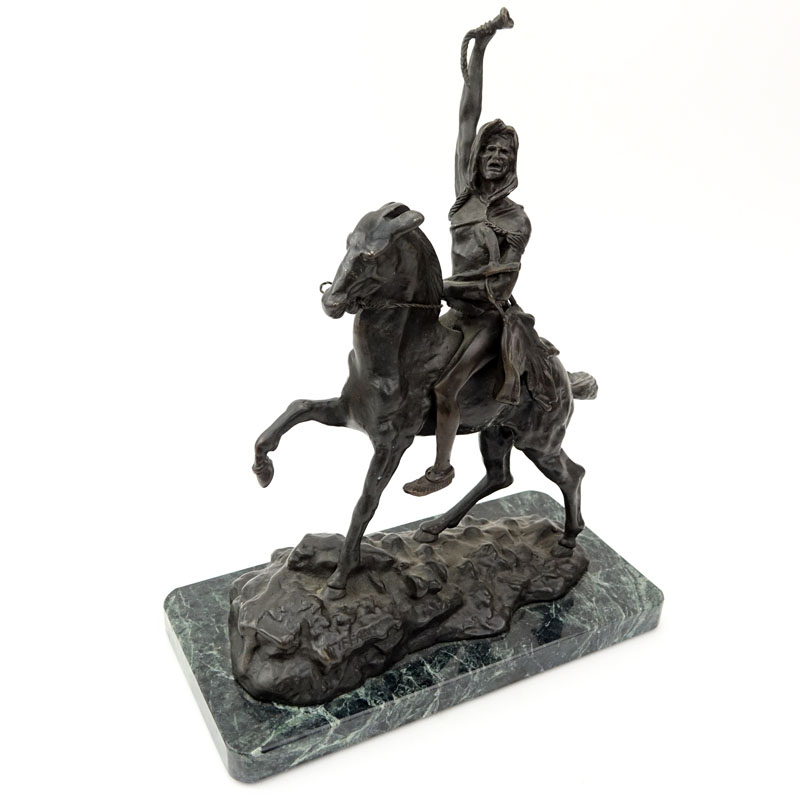 After: Frederic Remington, American (1861-1909) Bronze "The Scalp"
