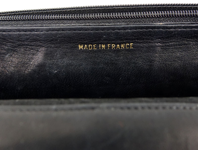 Vintage Chanel Small Black Leather CC Flap Bag