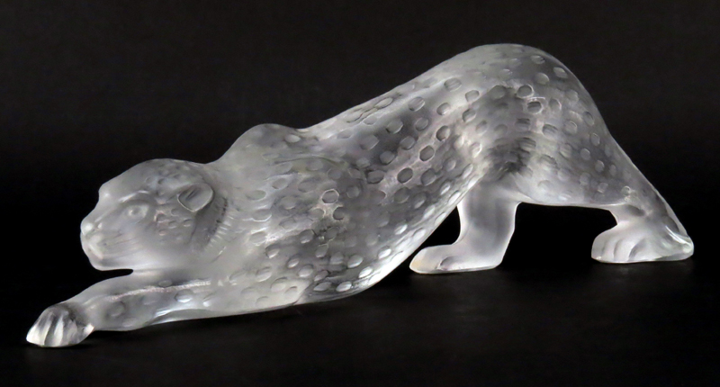 Lalique, France Frosted and Clear Glass Panther