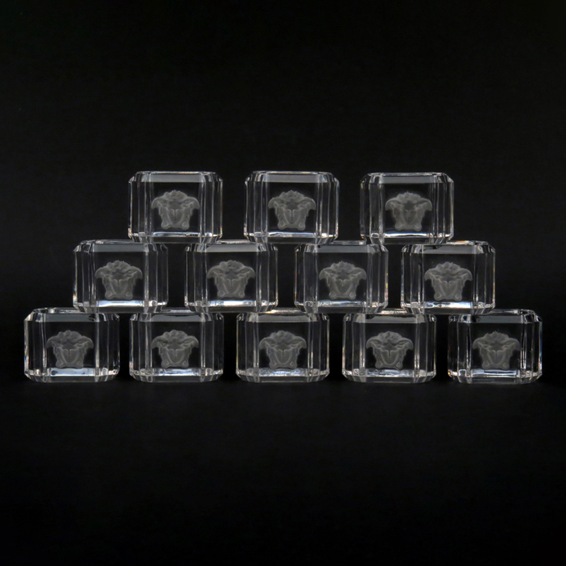 Twelve (12) Versace for Rosenthal Crystal Treasury Napkin Rings