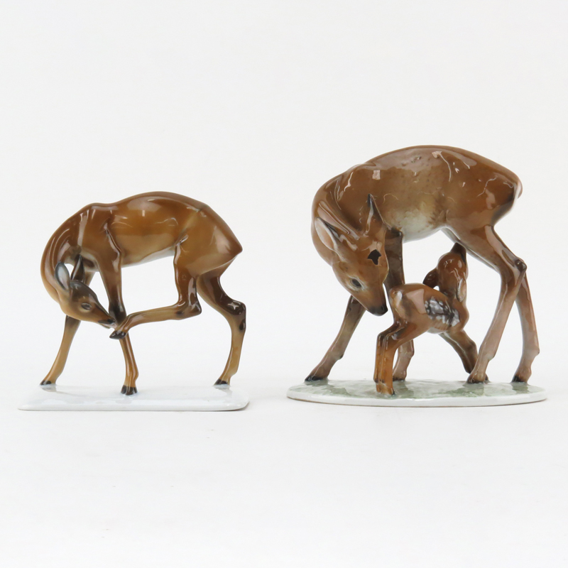 Two (2) Rosenthal Germany handgemalt Glazed Porcelain Figurines