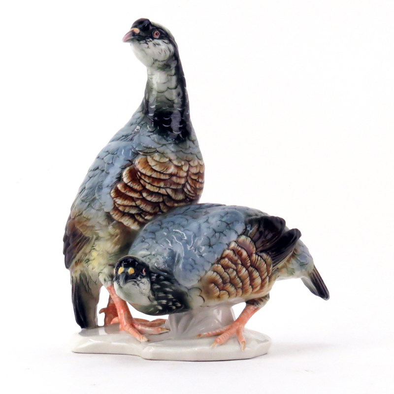 Karl Ens German Porcelain Quail Birds Grouping Number 7356