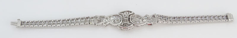 10.80 Carat TW Diamond and Platinum Bracelet.