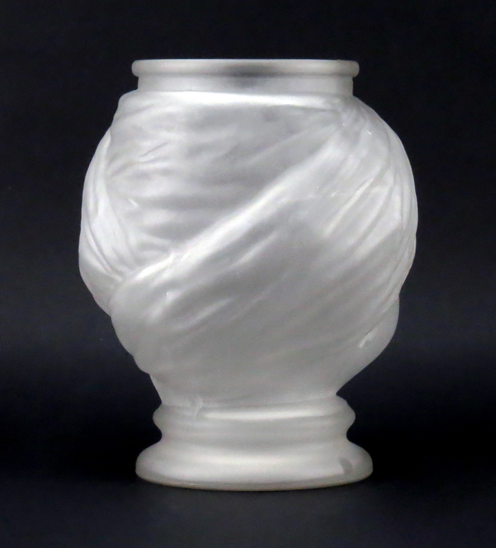 Mid Century Frosted Glass Blackamoor Girl Head Vase/Planter