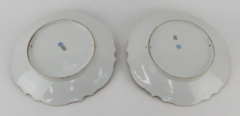 Two (2) Limoges France Gilt Hand Painted Porcelain Chargers