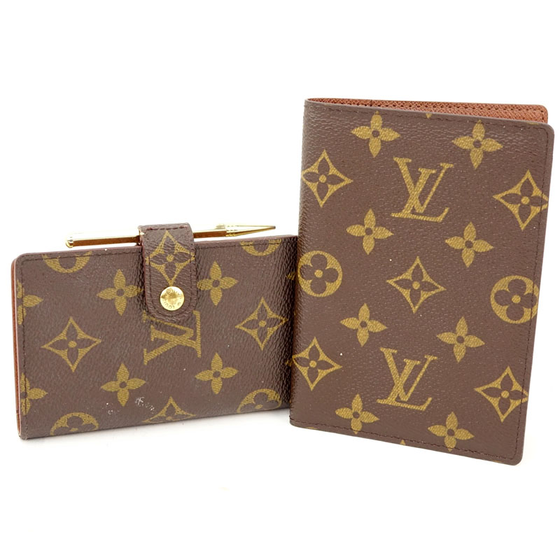 Two Pieces - Louis Vuitton Monogram Address Phone & Calendar Wallet and Card Holder Wallet
