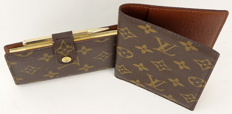 Two Pieces - Louis Vuitton Monogram Address Phone & Calendar Wallet and Card Holder Wallet