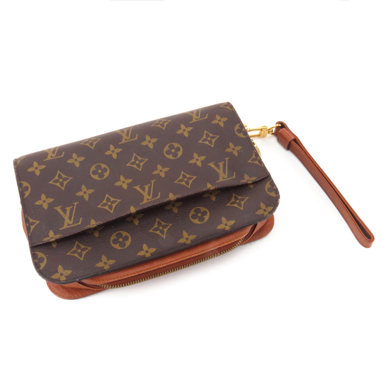 Louis Vuitton Monogram Canvas His Or Hers Orsay Clutch Bag With Leather Wrist Strap