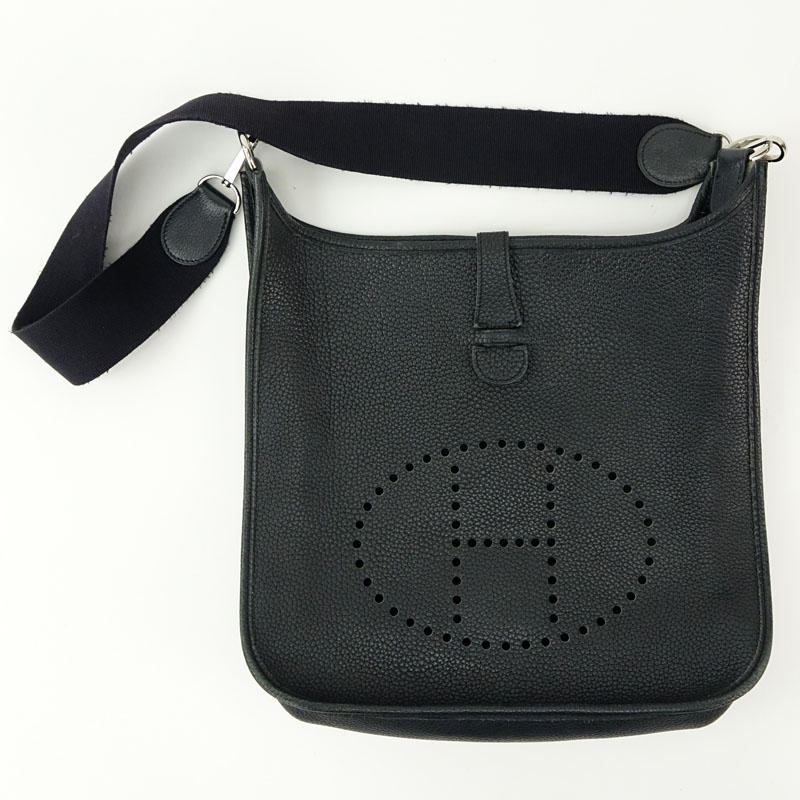 Hermès Black Noir Togo Leather Evelyne XL GM Messenger Bag
