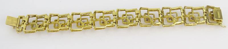 5.0 carat Round Brilliant Cut Diamond and 18 Karat Yellow Gold Bracelet.
