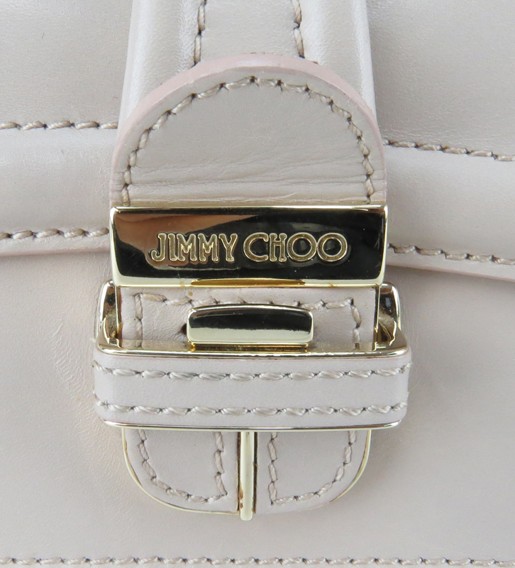 Jimmy Choo Mauve Taupe Leather Top Handle Handbag