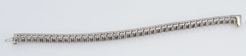 22.80 Carat Princess Cut Diamond and Platinum Line Bracelet.