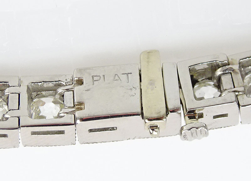 20.0 Carat Old European Cut Diamond and Platinum Bracelet.