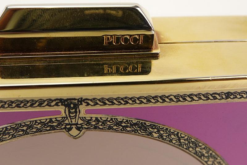 Pucci Enameled Square "Compact" Evening Clutch