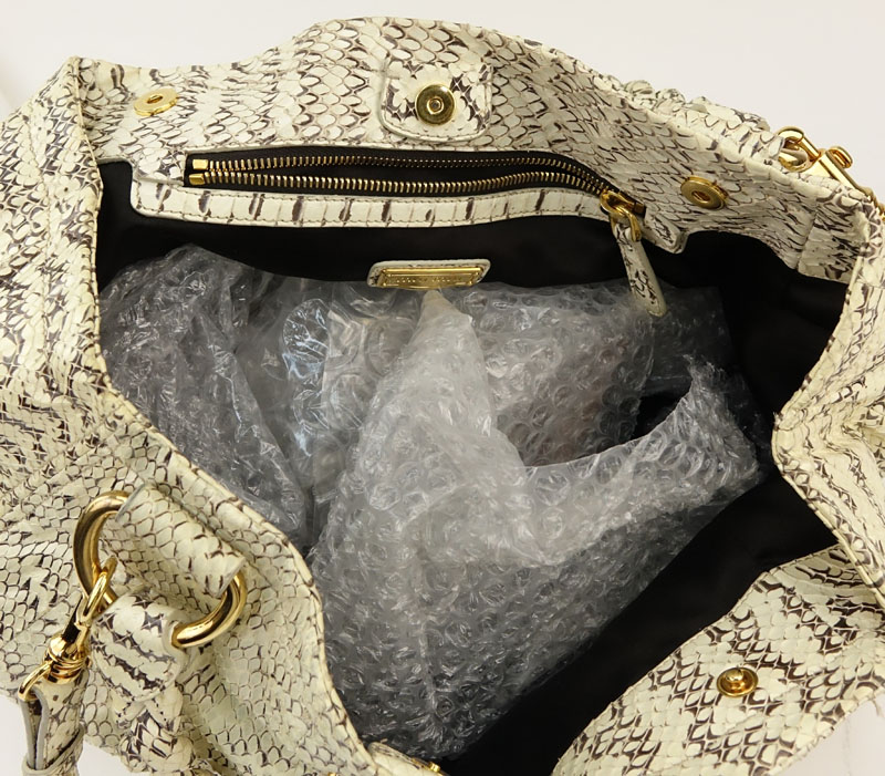 Miu Miu Extra Large Python Shoulder Bag With Detachable Shoulder Strap