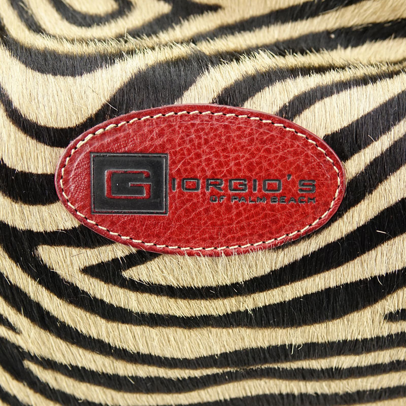 Giorgio's Of Palm Beach Zebra and Leather Carry on Duffle