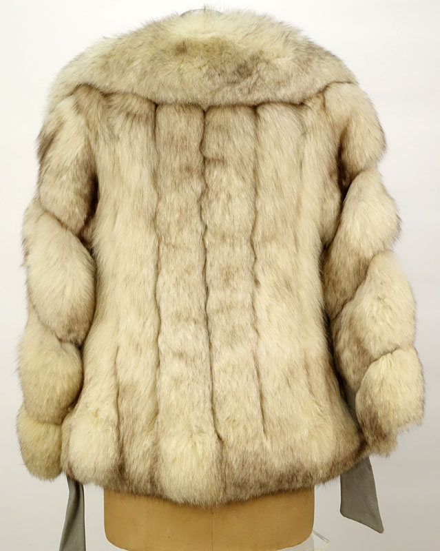 Lady's Vintage Fox Jacket with Leather Trim